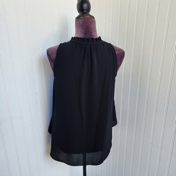 Express Women’s Sleeveless Black Stretch Top Blouse Keyhole Tie Size XS - Picture 6 of 12